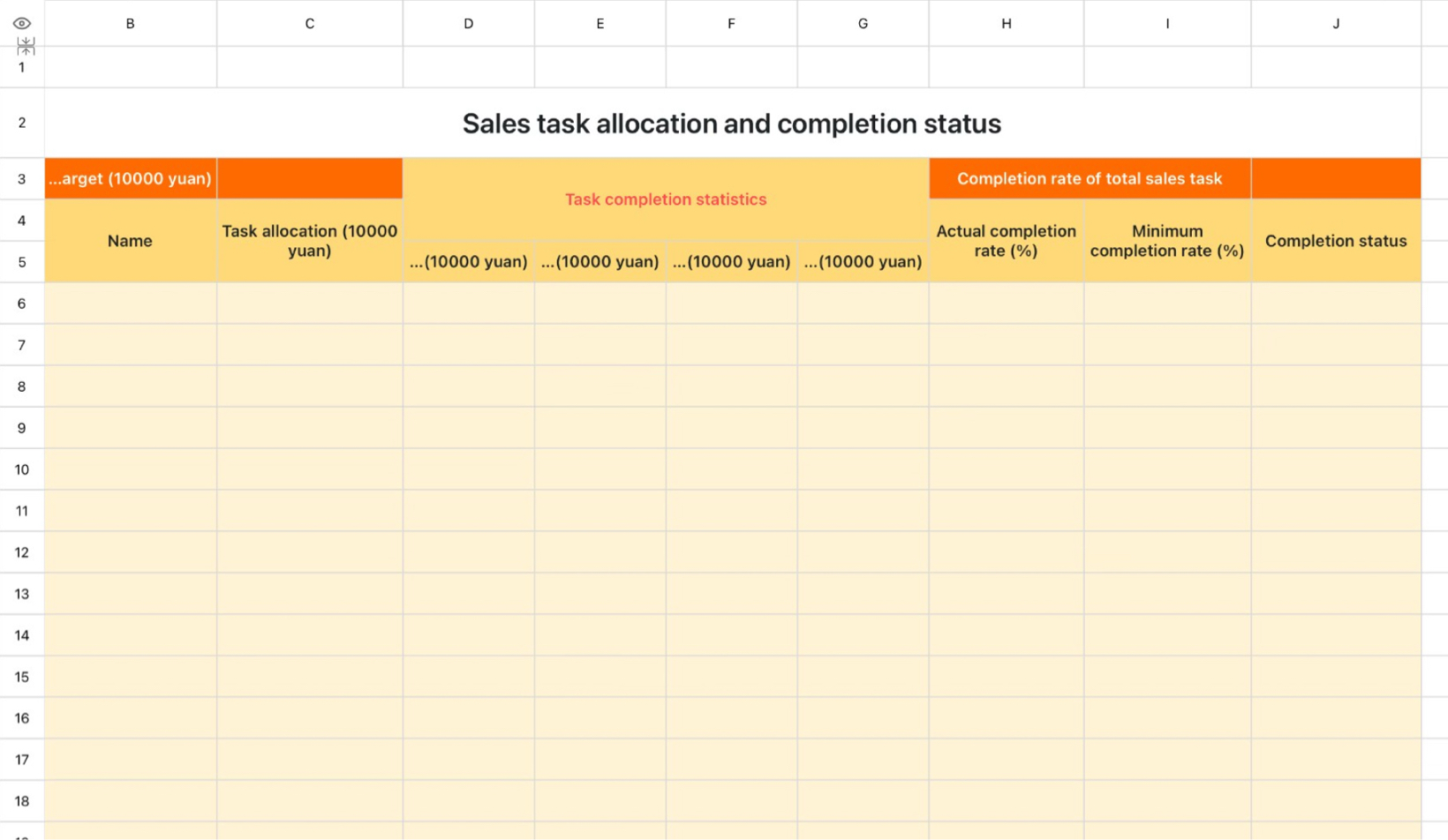 Sales task allocation and completion status